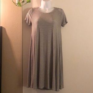 Black/white striped dress